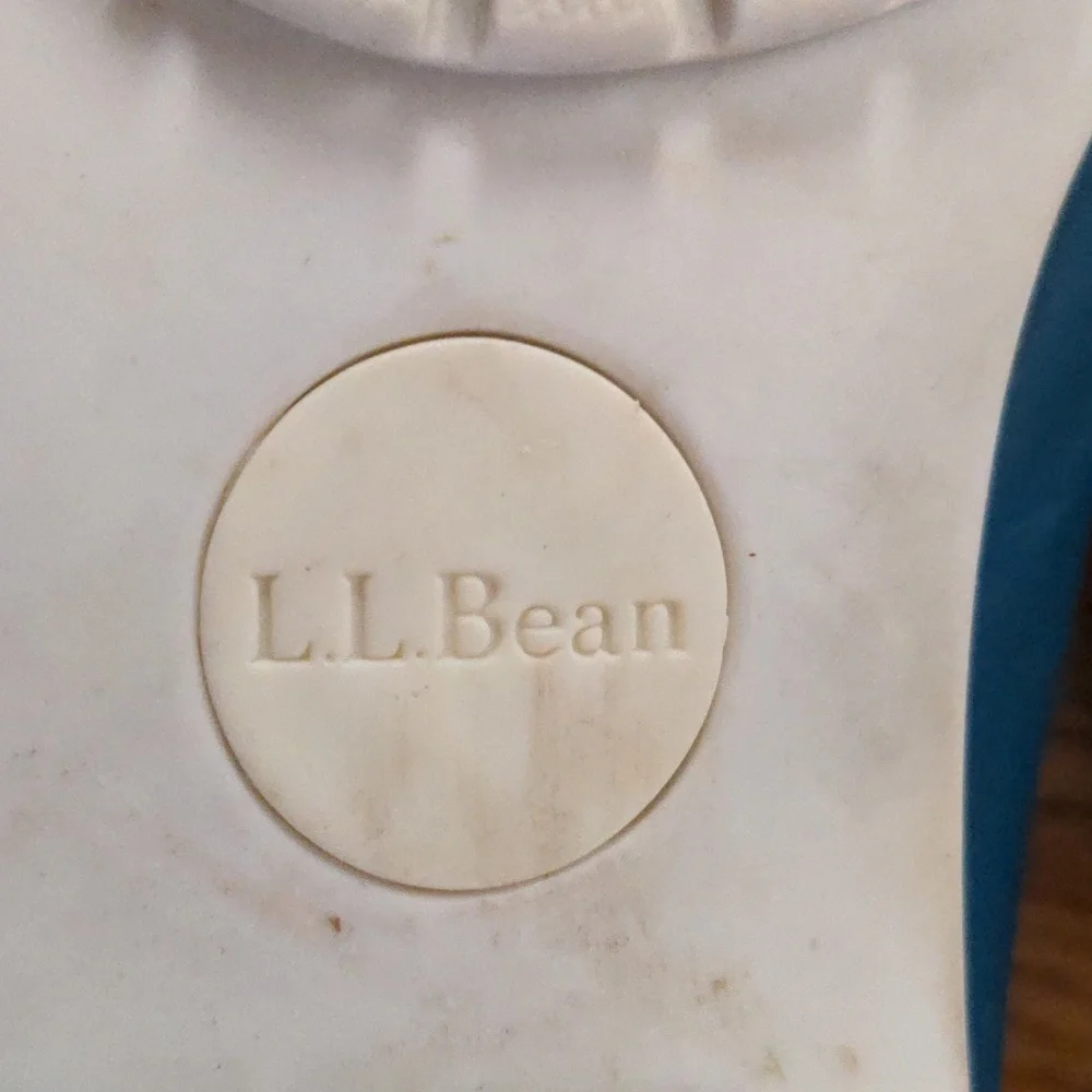 L.L. Bean Turquoise Teal Green Leather Slip On Boat Shoes Moccasins Size… - Picture 8 of 10